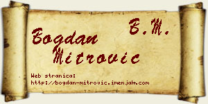 Bogdan Mitrović vizit kartica